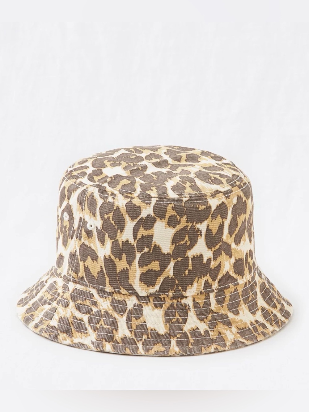 aerie Leopard Print Bucket Hat in Brown and Cream